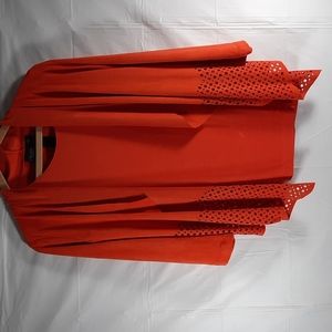 TRAVELERS  COLLECTION 2PC ORANGE  JACKET & BLOUSE SZ 1